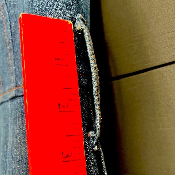 Vintage Denim Dress Size 8 60s 70s Ribbon Bow Around Chest Sparkle in Fabric - Picture 14 of 15